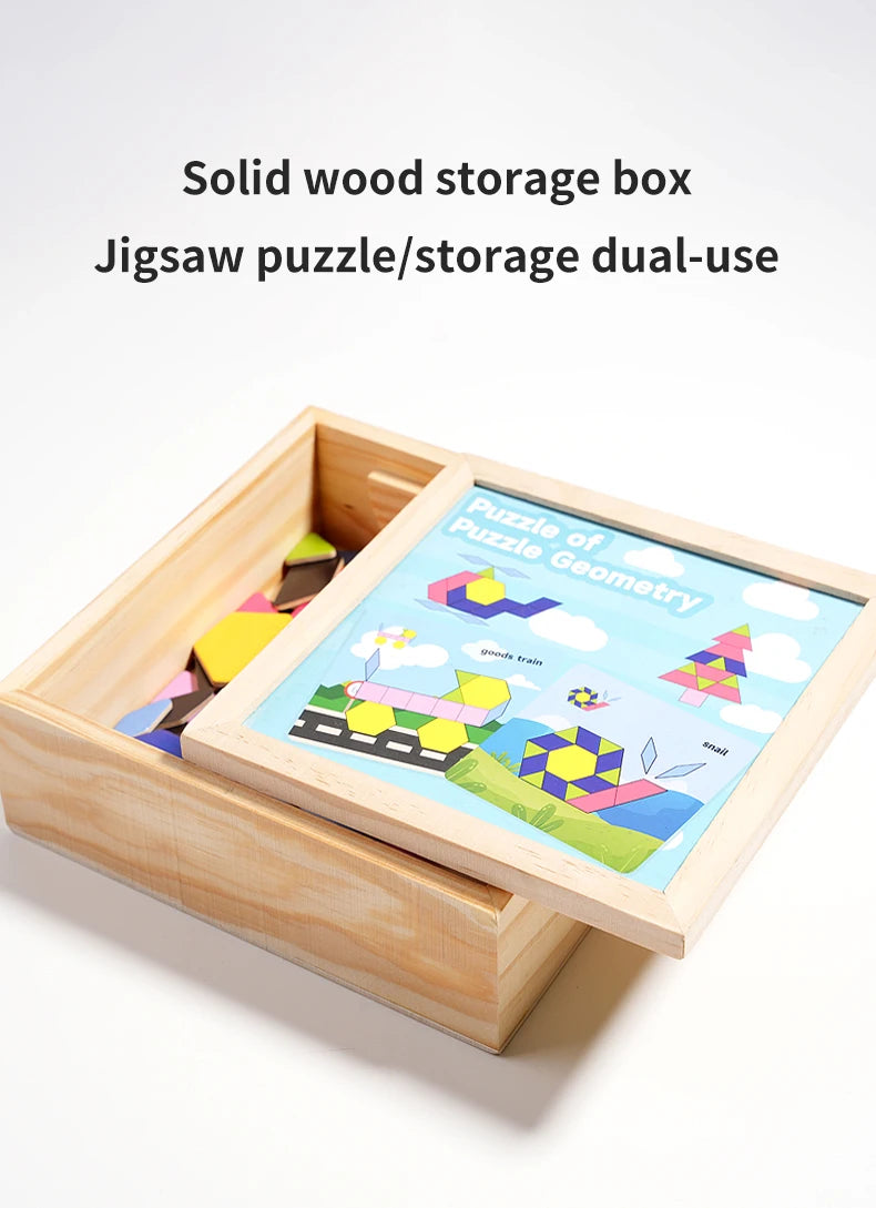 Magnetic Puzzles Wood Tangram