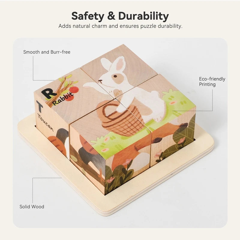 Baby Russian Wooden Blocks Puzzle