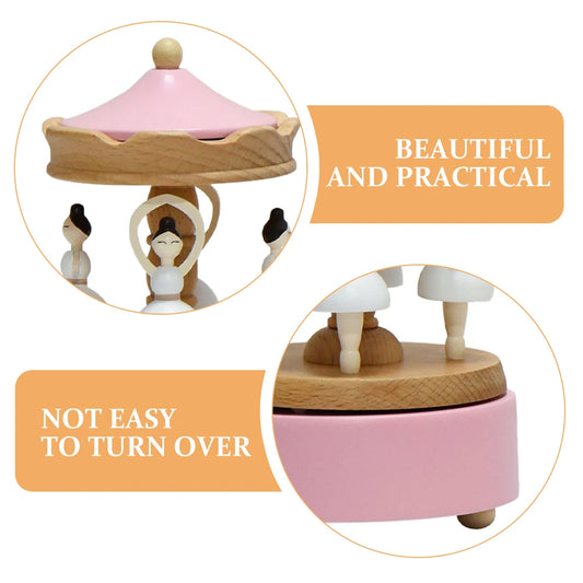 Wooden Rotating Ballerina Music Box