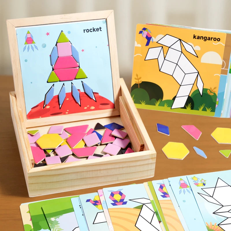 Magnetic Puzzles Wood Tangram