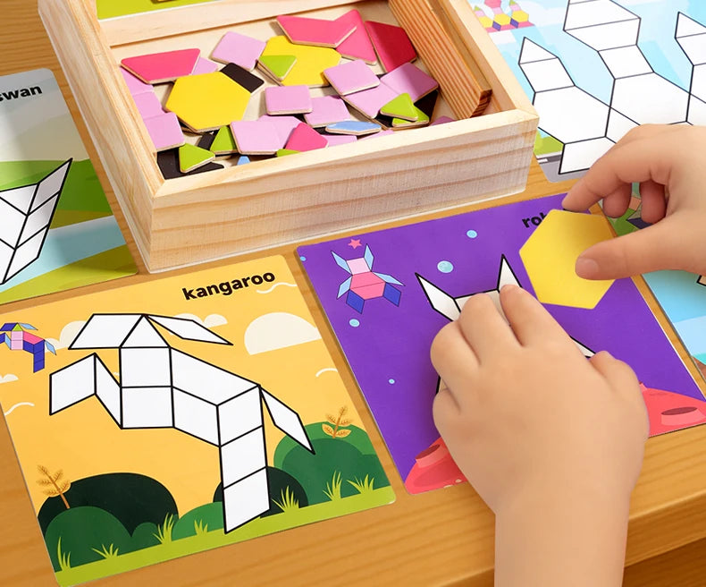 Magnetic Puzzles Wood Tangram