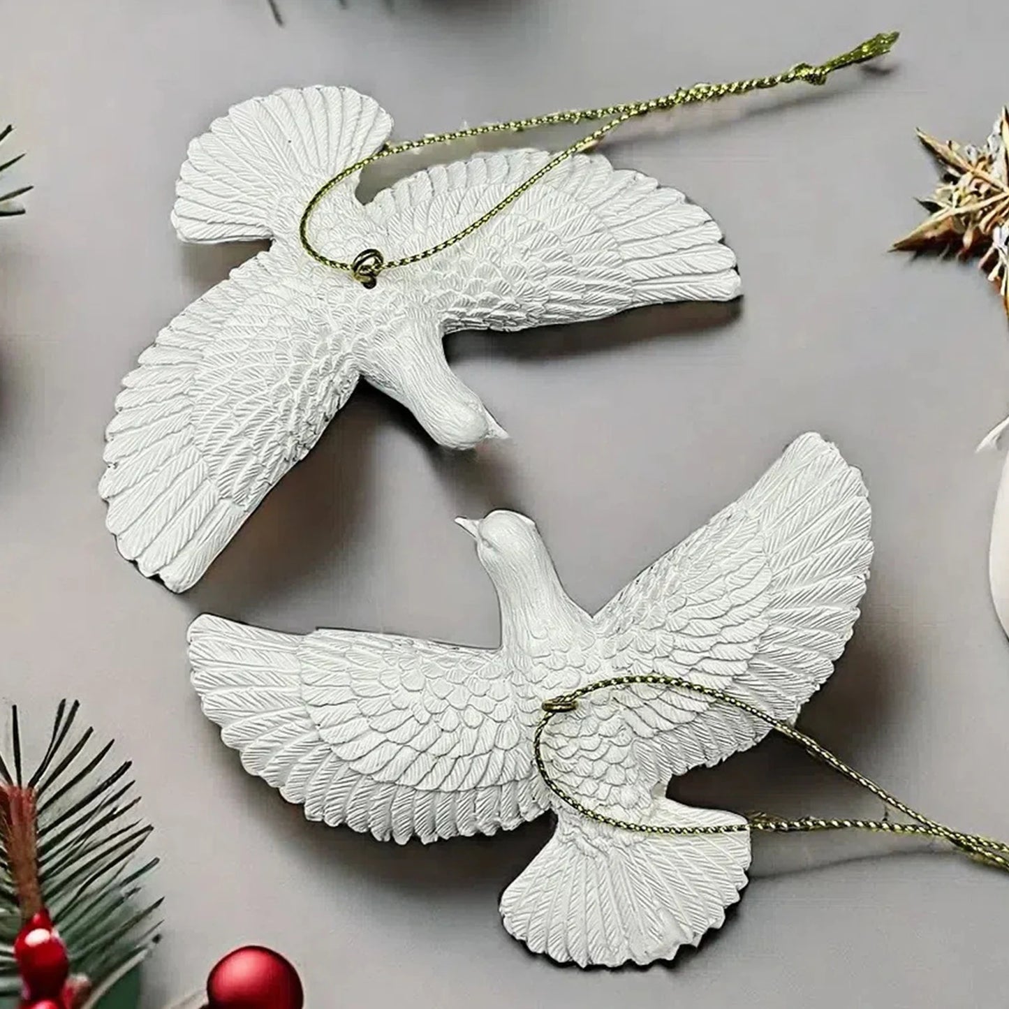 Dove Ornaments - 2 Pcs