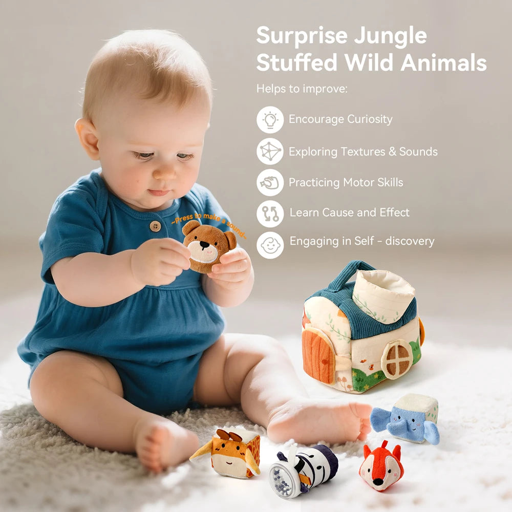 Montessori Plush Farmhouse with Musical Animal