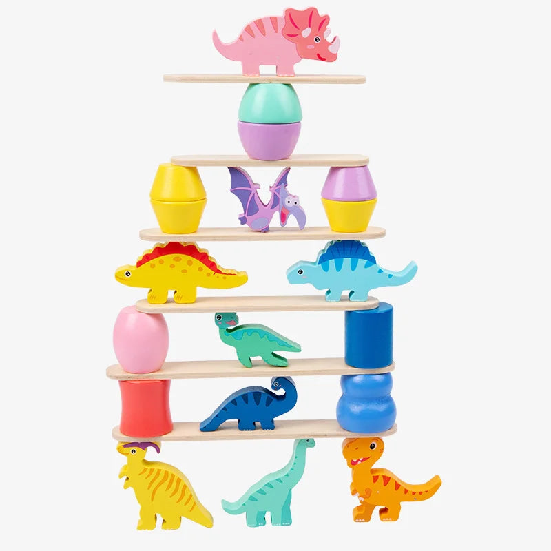 Wooden Dinosaur Balance Blocks