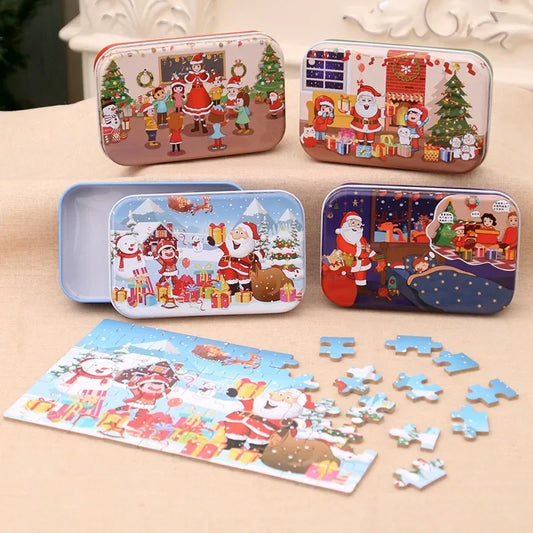 Christmas Wooden Iron Box Puzzle