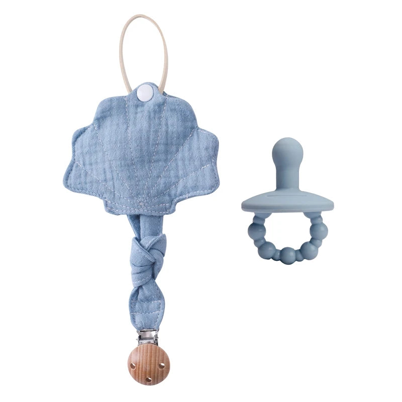 Sea Shell Silicone Pacifier Clip