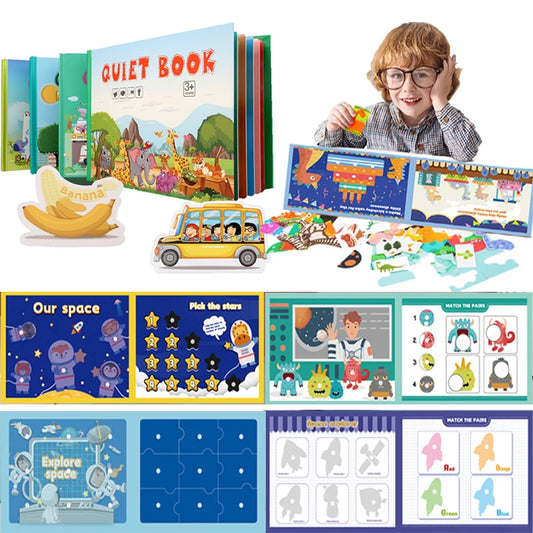 Magic Quiet Book with Reusable Stickers