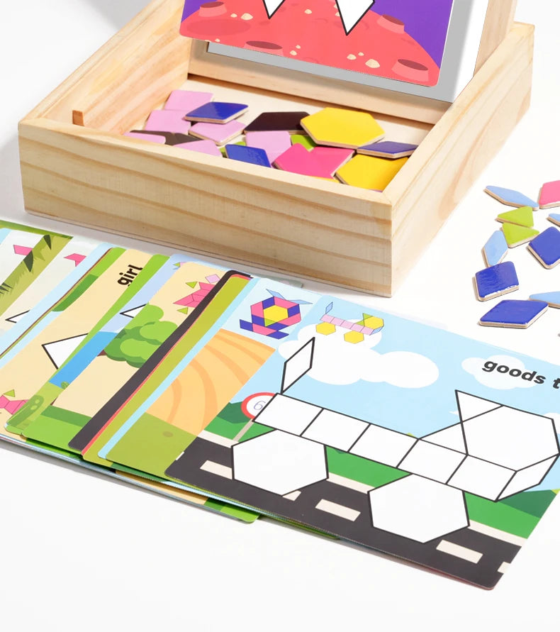 Magnetic Puzzles Wood Tangram