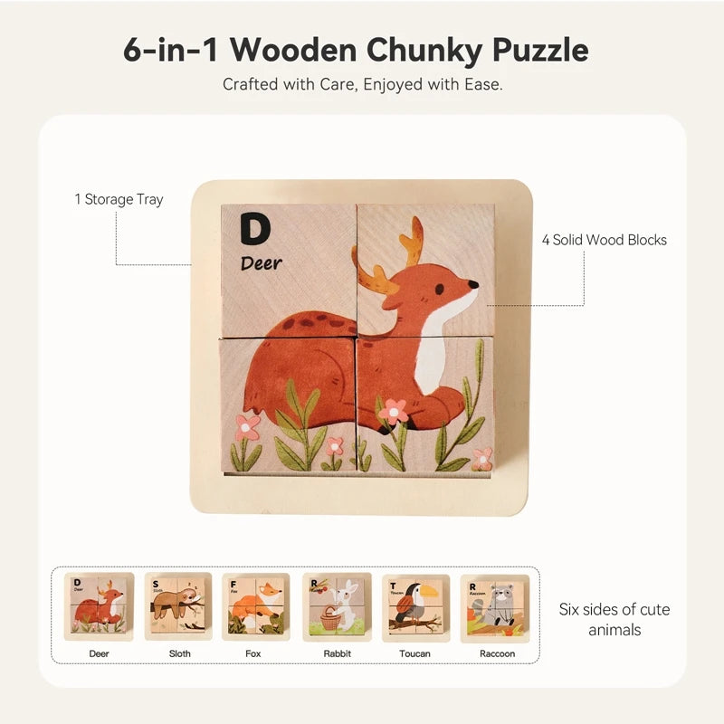 Baby Russian Wooden Blocks Puzzle