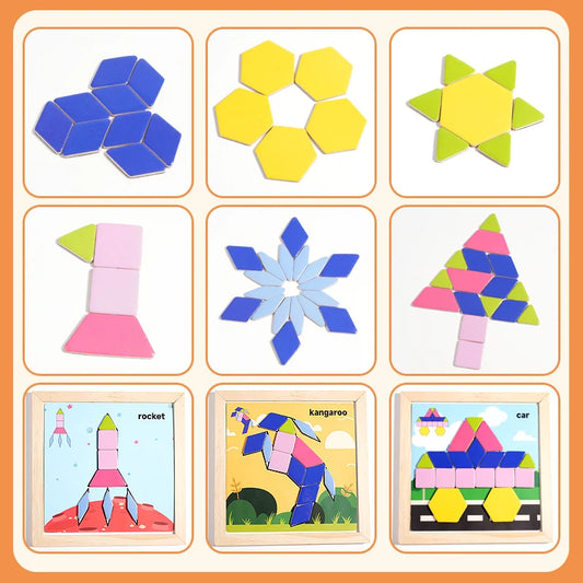 Magnetic Puzzles Wood Tangram