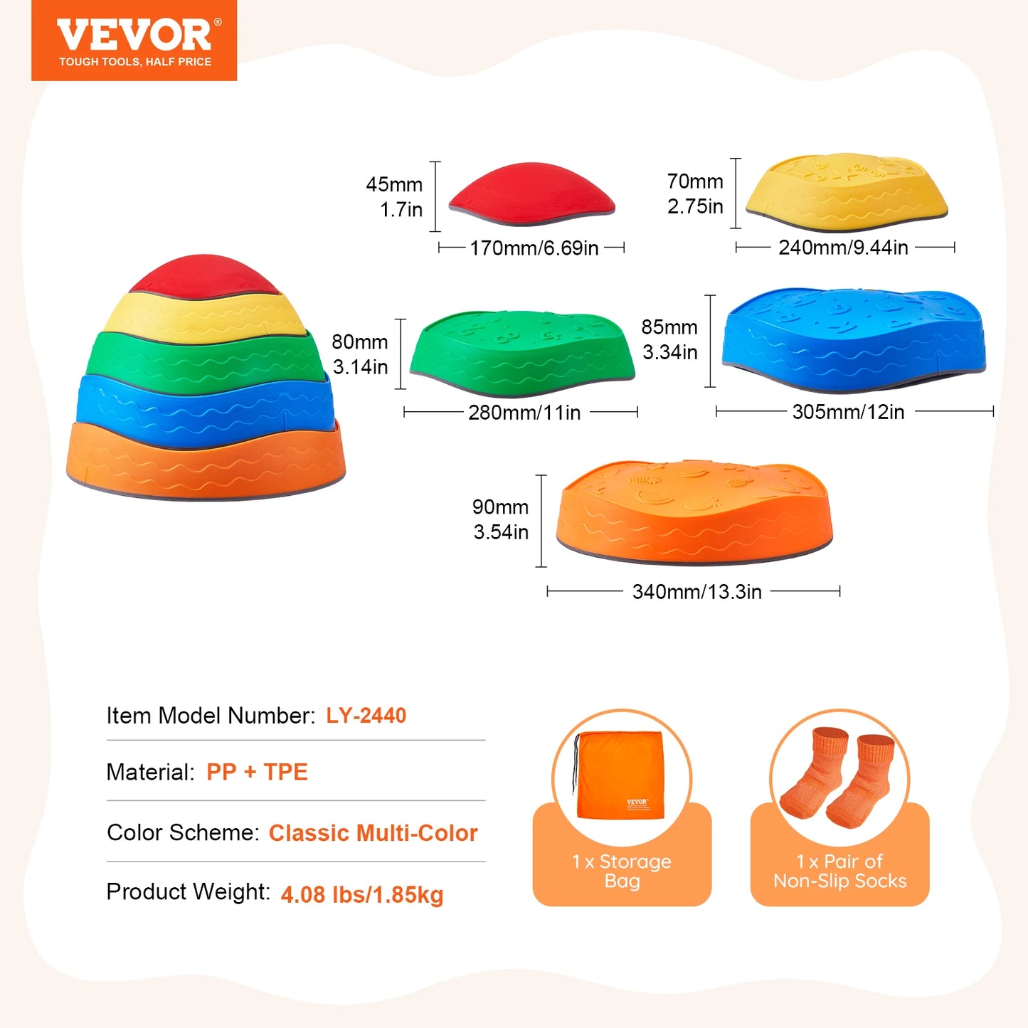 5PCS Montessori Balance Stepping Stones