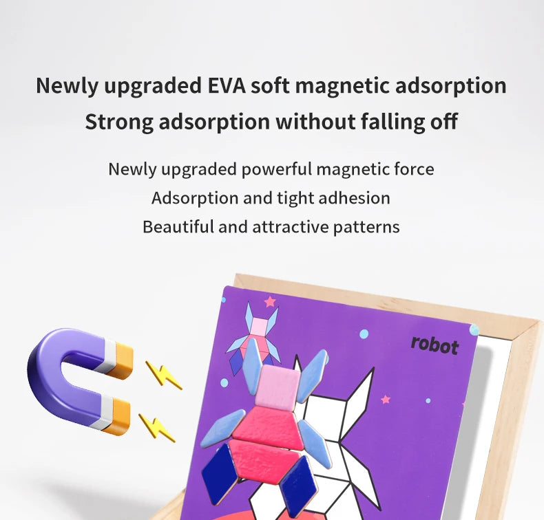 Magnetic Puzzles Wood Tangram