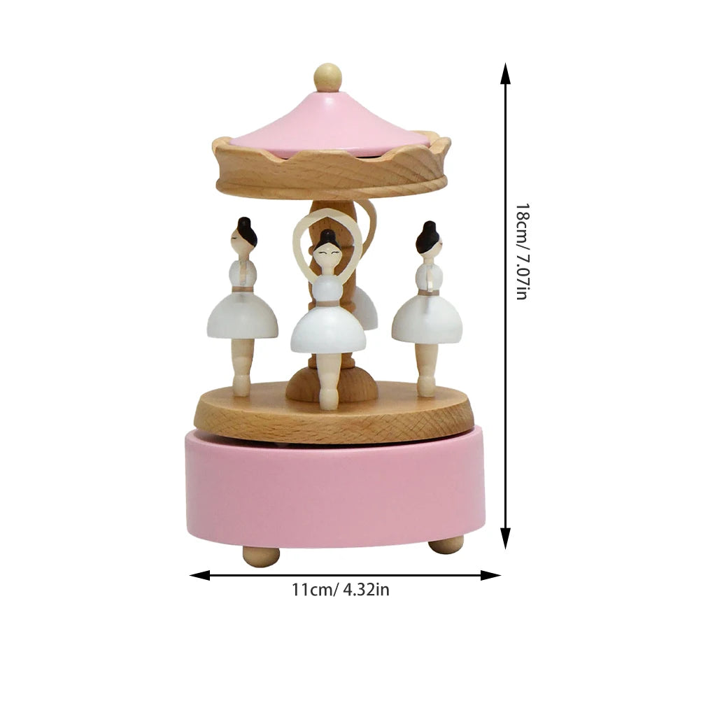 Wooden Rotating Ballerina Music Box