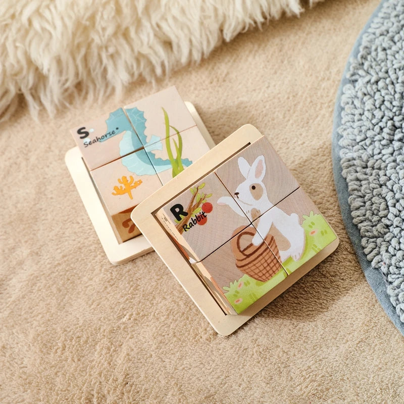 Baby Russian Wooden Blocks Puzzle