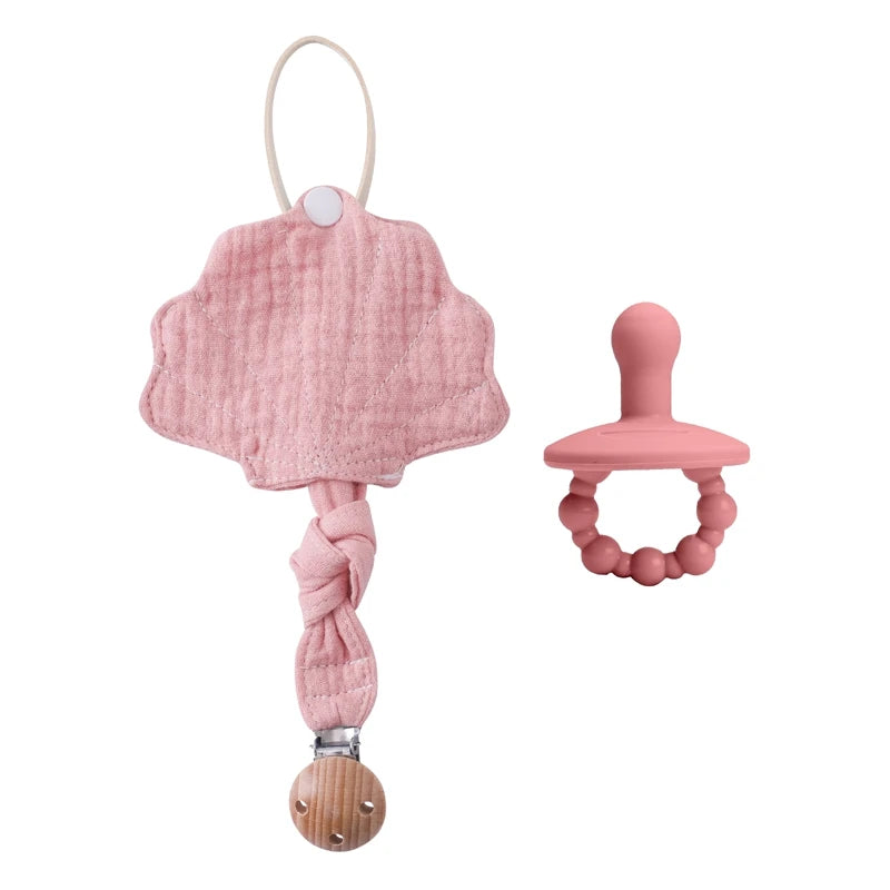 Sea Shell Silicone Pacifier Clip