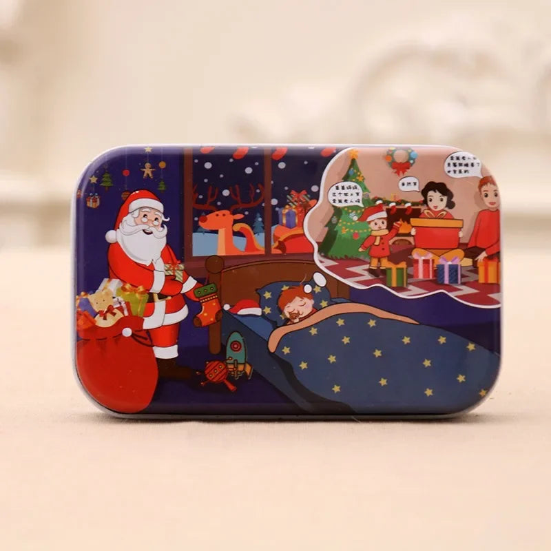 Christmas Wooden Iron Box Puzzle