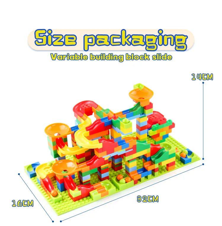 Marble Run Maze Building Blocks Set (84–504 PCS)
