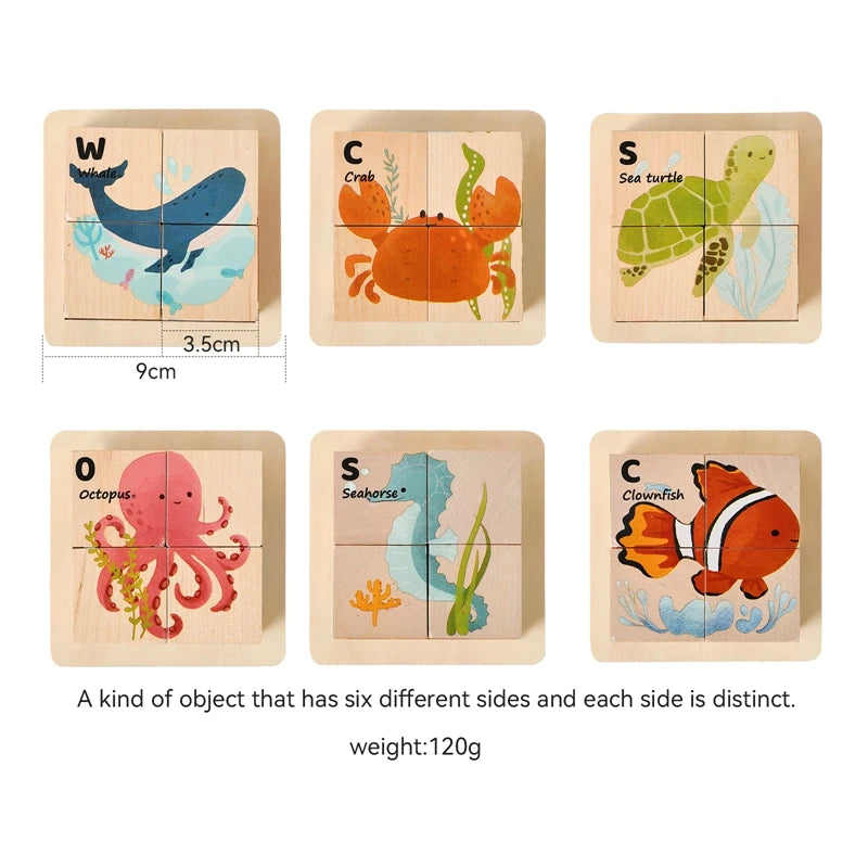 Baby Russian Wooden Blocks Puzzle