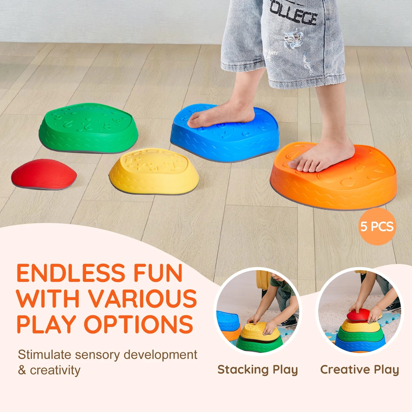 5PCS Montessori Balance Stepping Stones