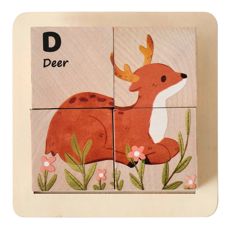 Baby Russian Wooden Blocks Puzzle