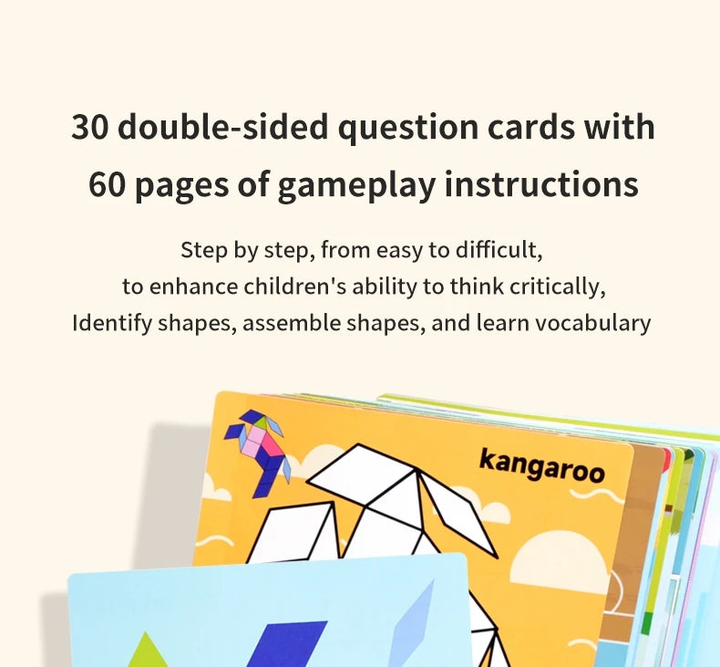 Magnetic Puzzles Wood Tangram