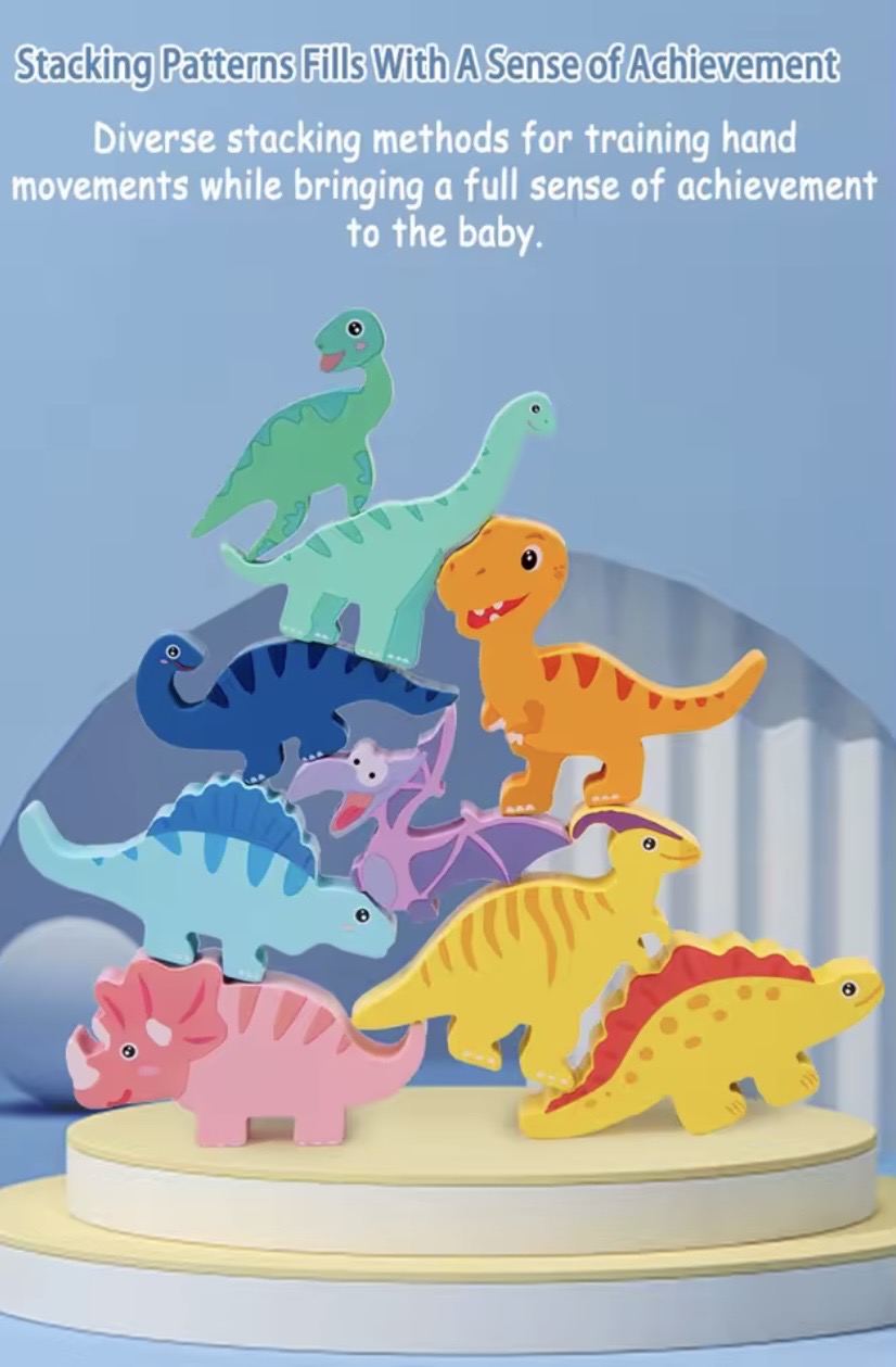 Wooden Dinosaur Balance Blocks