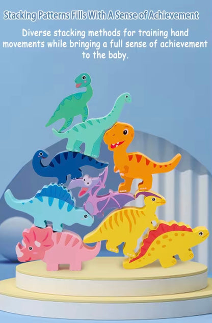 Wooden Dinosaur Balance Blocks
