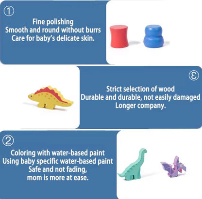 Wooden Dinosaur Balance Blocks