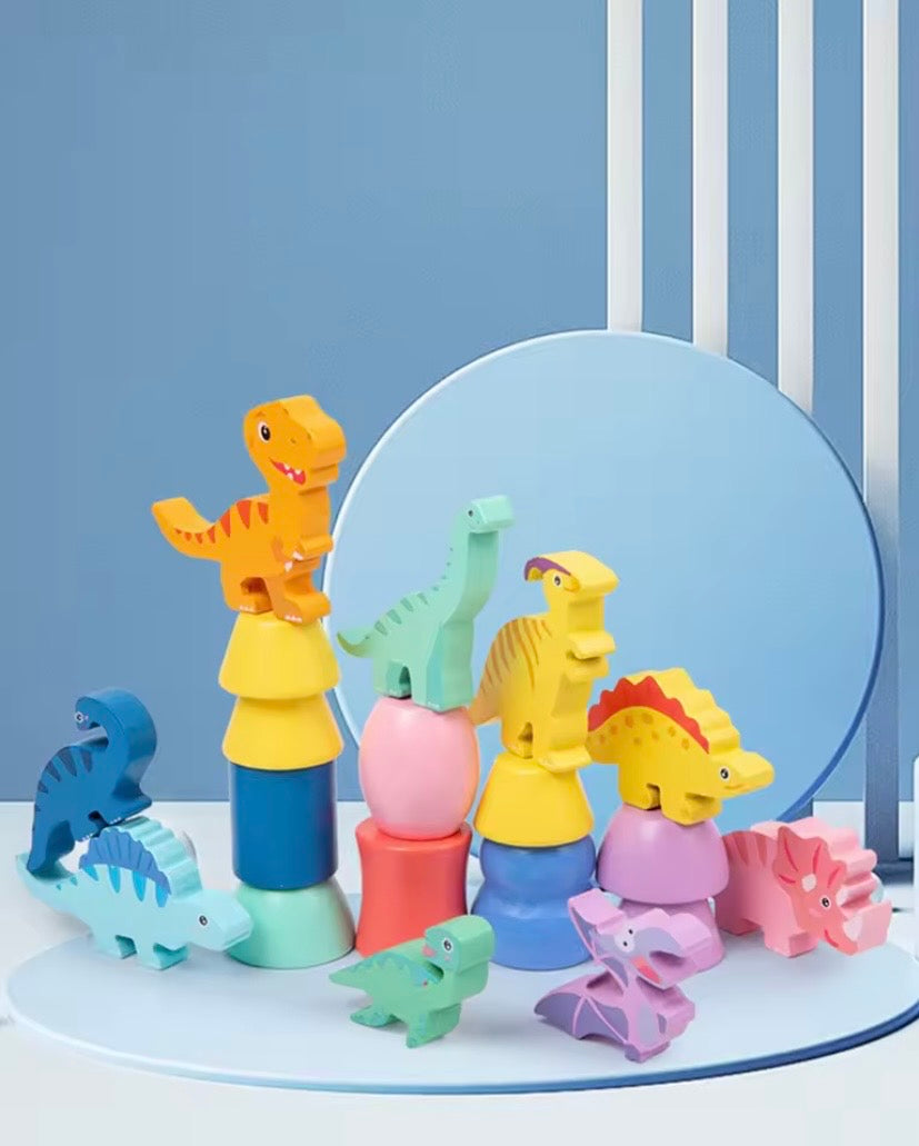 Wooden Dinosaur Balance Blocks