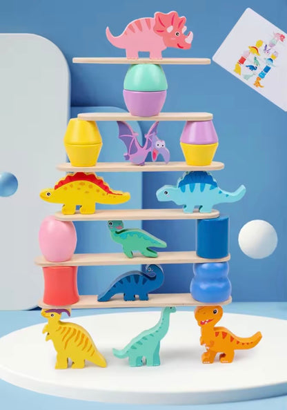 Wooden Dinosaur Balance Blocks