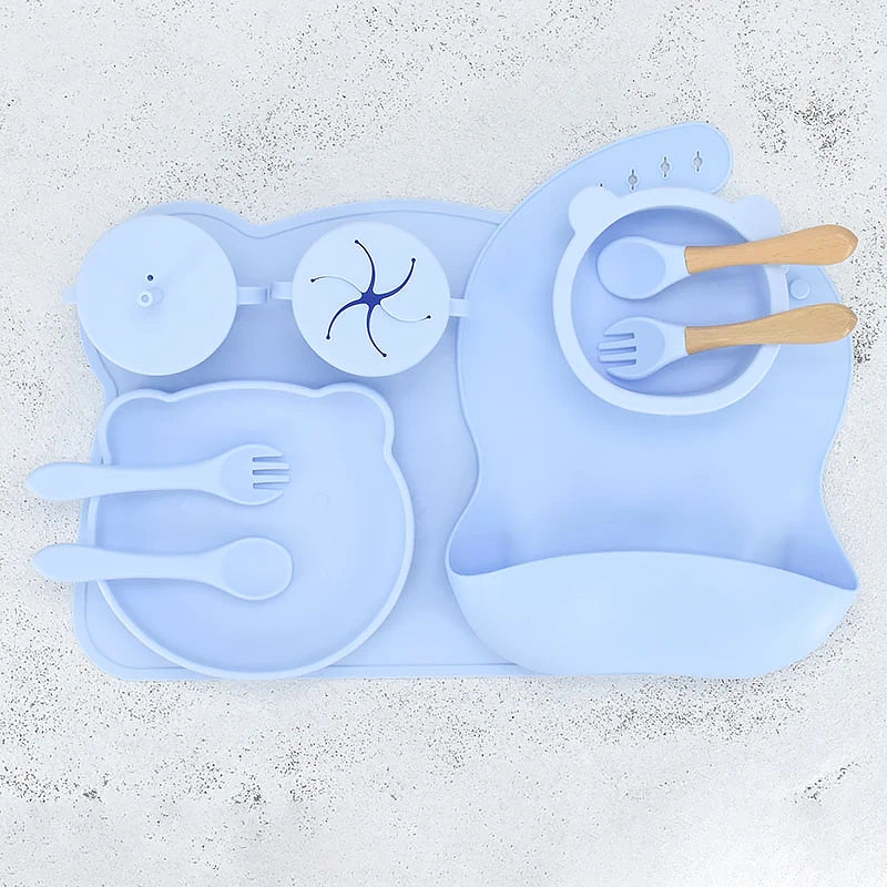 10 pcs Bear Silicone Dinner Set
