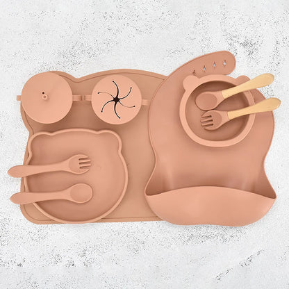 10 pcs Bear Silicone Dinner Set