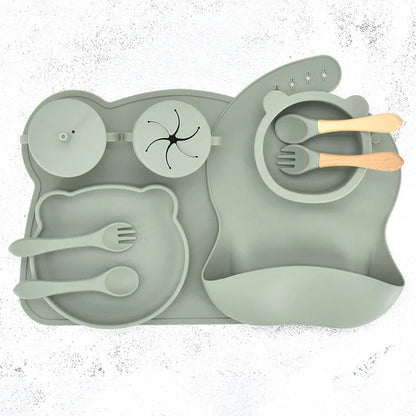 10 pcs Bear Silicone Dinner Set