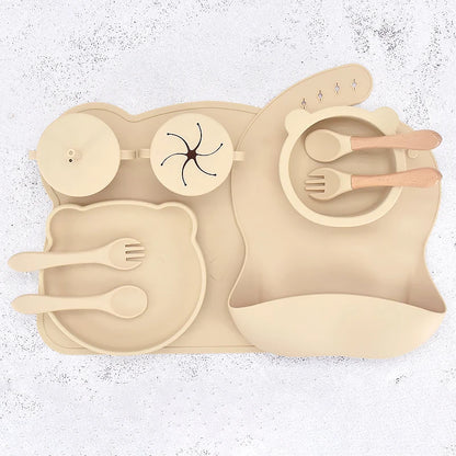 10 pcs Bear Silicone Dinner Set