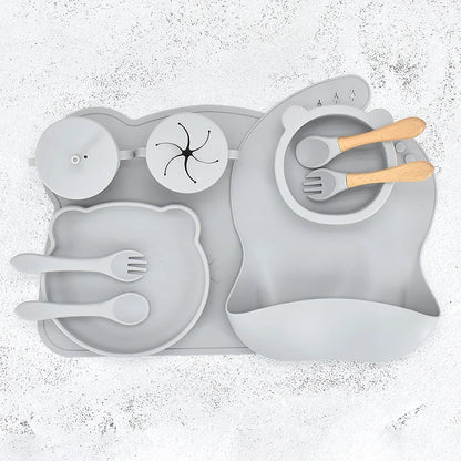 10 pcs Bear Silicone Dinner Set