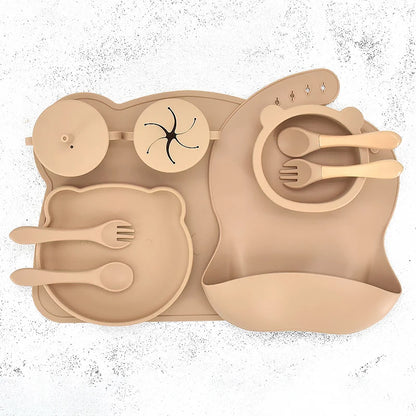 10 pcs Bear Silicone Dinner Set