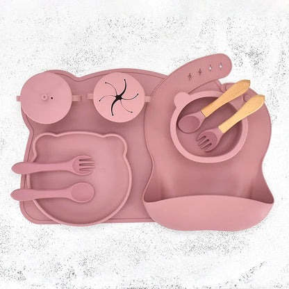 10 pcs Bear Silicone Dinner Set