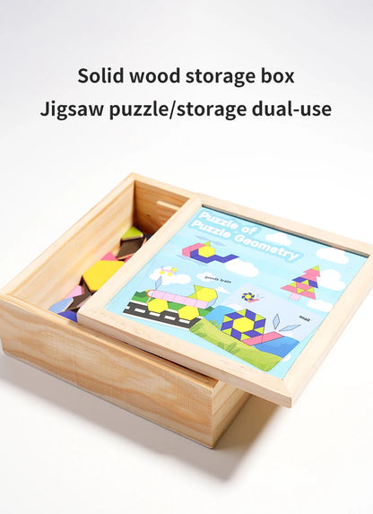 Magnetic Puzzles Wood Tangram
