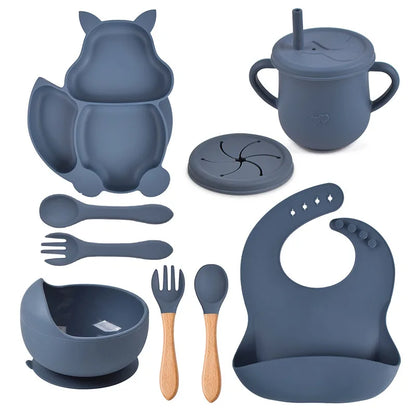 9 Pcs Fox Silicone Dinner Set