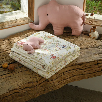 Quilted Gauze Cotton Blanket with Toy