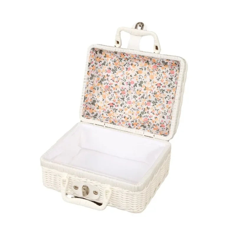 Vintage Rattan Storage Box