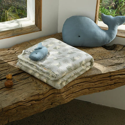 Quilted Gauze Cotton Blanket with Toy