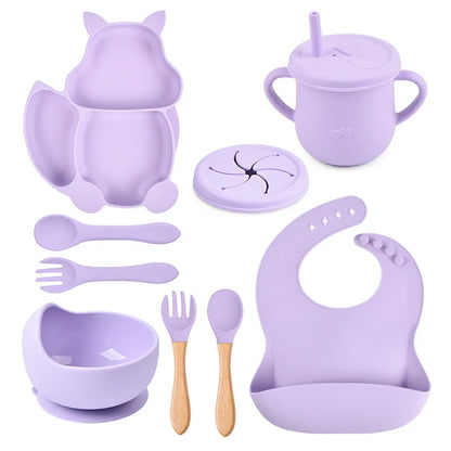 9 Pcs Fox Silicone Dinner Set