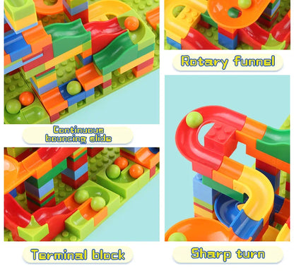 Marble Run Maze Building Blocks Set (84–504 PCS)
