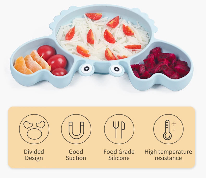 9Pcs Crab Silicone Dinner Set