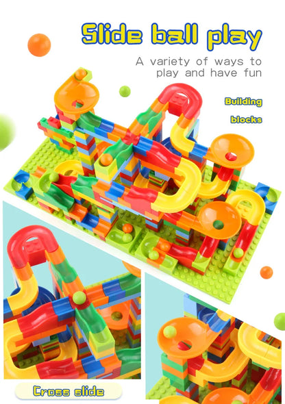Marble Run Maze Building Blocks Set (84–504 PCS)