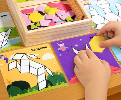 Magnetic Puzzles Wood Tangram