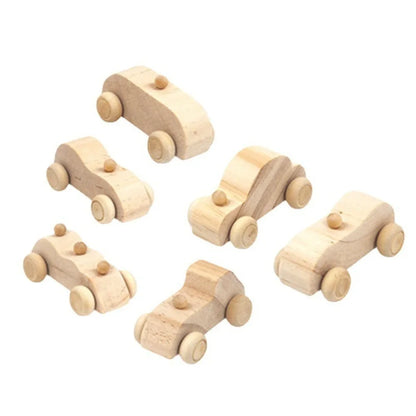 DIY Painting Graffiti Car Wooden Toys- 6 Pcs