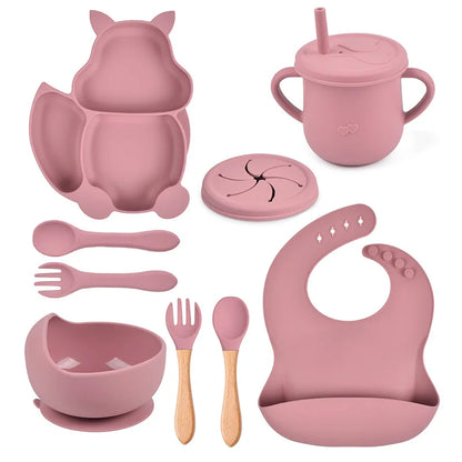 9 Pcs Fox Silicone Dinner Set