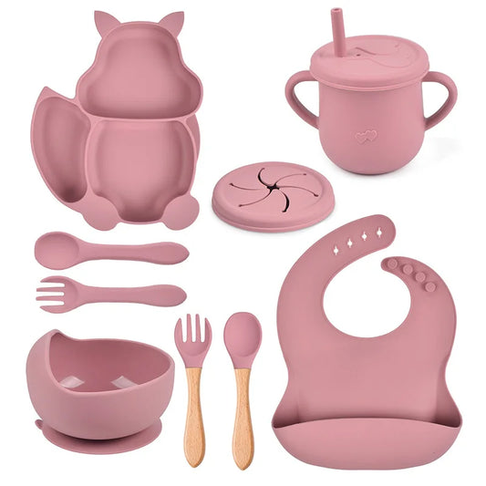 9 Pcs Fox Silicone Dinner Set